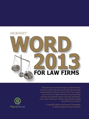 cover image of Microsoft Word 2013 for Law Firms